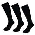 6 or 12 Pairs Knee High Length Socks Men Women Cotton Black (6-8, 12 Pairs | Black)