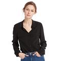 LilySilk Women's 100 Silk Blouse Long Sleeve Ladies Shirts Top 18 Momme Pure Silk Black Size 10/S