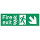 Viking Schilder sg699-l41–1 m "FIRE EXIT Running Man rechts Angel Down Pfeil Schild, 1 mm halbstarr Kunststoff, 150 mm H x 450 mm W