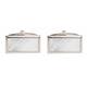 David Van Hagen Mens Mother of Pearl Wide Rectangle Cufflinks - Silver