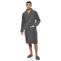 Tommy Hilfiger - Men's Icon Bathrobe - Grey - Pure 100% Cotton Dressing Gown - Two Front Patch Pockets & Tie Wrap - Size L