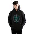 Harry Potter Men's Slytherin Distressed Crest Hoodie Medium Black