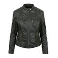 PAUL BERMAN Ladies Real Leather Dark Green Biker Jacket 14