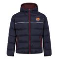FC Barcelona Official Football Gift Boys Quilted Hooded Winter Jacket 12-13 Yrs Navy Blue