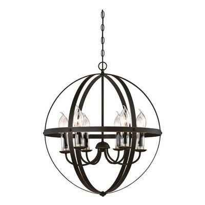 Westinghouse 633904 - 6 Light Oil Rubbed Bronze with Highlights Outdoor Chandelier Fixture (6 Light Stella Mira Chandelier, Oil Rubbed Bronze Finish with Highlights)