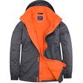 Uneek Uc621 Deluxe Outdoor Jacket Deep Grey/fiery Orange S