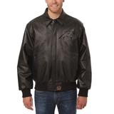 Men's JH Design Black Carolina Panthers Tonal Leather Jacket