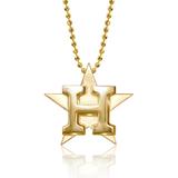 Women's Alex Woo Houston Astros 16" Little Logo 14k Yellow Gold Necklace