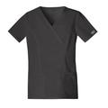 Cherokee Medical Uniforms Workwear Stretch Mock Wrap Top (Size S) Black, Cotton,Polyester,Spandex