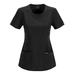 Cherokee Medical Uniforms Infinity-Round Neck Top (Size XL) Black, Polyester,Spandex