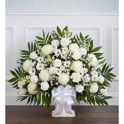 1-800-Flowers Everyday Gift Delivery Heartfelt Tribute White Floor Basket Arrangement Medium