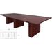 144" x 60" Custom Modern Boat-Shaped Conference Table w/Cable Channel Bases