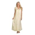 Shadowline Women's Silhouette 53 Inch Short Cap Sleeve Long Gown - beige - Medium