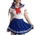 LittleForBig Cotton Romper Onesie Pajamas Bodysuit–Cosplay Magical Girls Blue Onesie Skirt Set XXXL