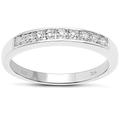 The Diamond Ring Collection: 3mm wide Sterling Silver Channel set Diamond Eternity Ring (Size O)