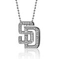 Women's Alex Woo San Diego Padres Little Logo 14kt White Gold & Diamond Necklace