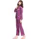 LilySilk Women's Silk Pyjamas Long Ladies Pajamas V Neck Trimmed 100% 22 Momme Pure Mulberry Silk Size 12/M Violet