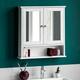 Bath Vida Badezimmer-Spiegelschrank, 2 Türen, Wandmontage, Aufbewahrungseinheit mit Ablagefach, Holz, weiß