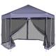 vidaXL Hexagonal Pop-Up Marquee with 6 Sidewalls Dark Blue 3.6x3.1 m