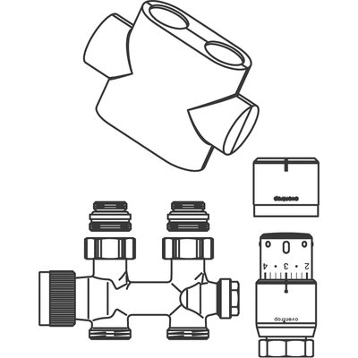 Oventrop Anschluss-Set Multiblock T und Uni SH 1184183 Image