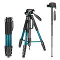 Neewer Portable 70 inches/177 centimeters Aluminium Alloy Camera Tripod Monopod with 3-Way Swivel Pan Head,Bag for DSLR Camera,DV Video Camcorder,Load up to 8.8 pounds/4 kilograms Blue(SAB264)