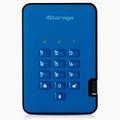 iStorage diskAshur2 HDD 500GB Blue - Secure portable hard drive - Password protected - Dust & water resistant - Hardware Encryption