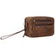 STILORD 'Nero' Wrist Bag for Men Leather Hand Pouch with Strap Vintage Handbag for Tablet 8.4 inches for Travel Festival in Genuine Leather, Colour:Sepia - Brown