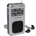 AZATOM Pro Sports S2 DAB Digital Portable FM Radio DAB DAB+ & FM - Built-in Rechargable Battery (Upto 20 Hours Playtime) - Compact - Built-in Speaker - Earphones included (Silver)