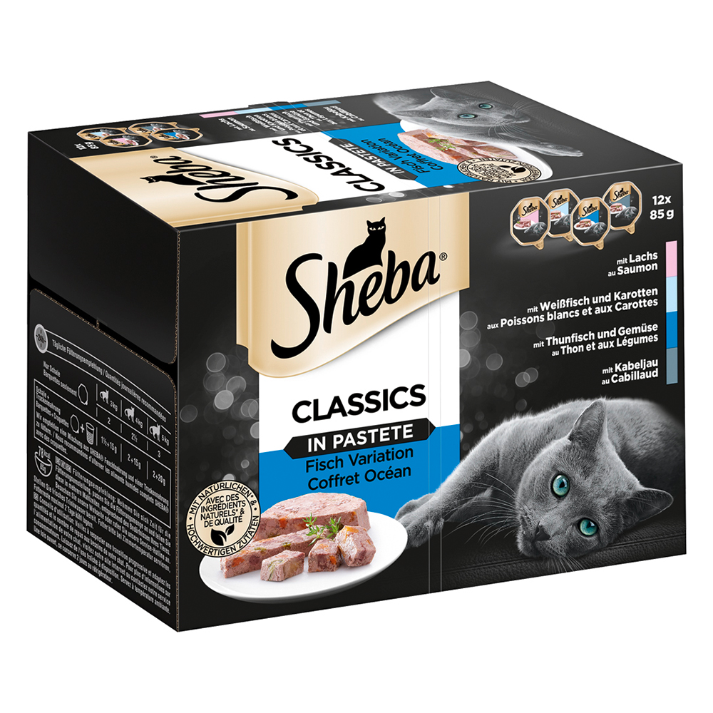 Sheba Vaschette 96 x 85 g Umido per gatto - Paté Classic