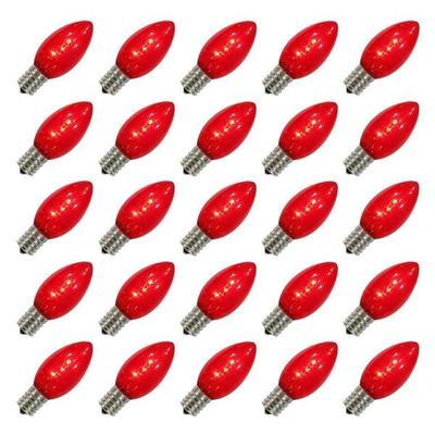 Vickerman 509906 - C9 Intermediate Screw Base Transparent Red Dimmable (25 pack) Christmas Light Bulbs (XLEDTC93-25 25/PK)