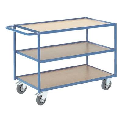 Tischwagen mit 3 Etagen »28 kg« blau, ROLLCART, 99x82x50 cm