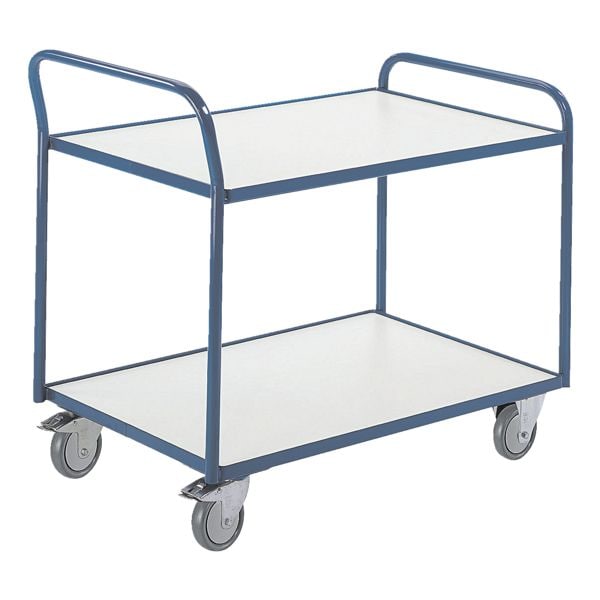 ROLLCART Tischwagen mit 2 Etagen ESD blau, 91x93x50 cm Image