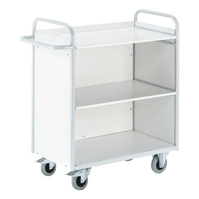 ROLLCART Bürowagen mit 3 Wänden grau, 118x107x50 cm