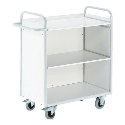 Bürowagen mit 3 Wänden grau, ROLLCART, 118x107x50 cm