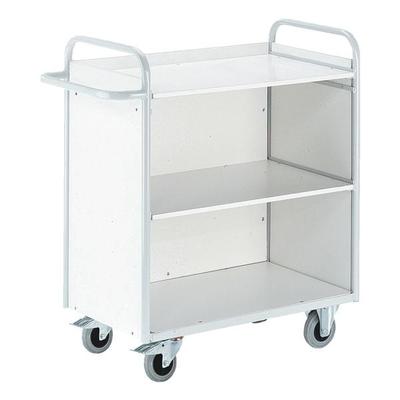 Bürowagen mit 3 Wänden grau, ROLLCART, 98x107x50 cm