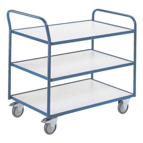 ROLLCART Tischwagen mit 3 Etagen ESD blau, 111x93x60 cm Image