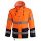 Orange Hi Vis Bomber Jacket High Visibility Safety Reflective Coat Waterproof Workwear Hi Viz Bomber Raincoat (M)