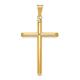 24.2mm 14ct Gold Polished Tube Religious Faith Cross Pendant Necklace Jewelry Gifts for Women