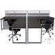 TrendSpaces Premium 2 Person L-Shaped Cubicle