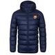 FC Barcelona Official Football Gift Mens Quilted Hooded Winter Jacket Medium Navy Blue