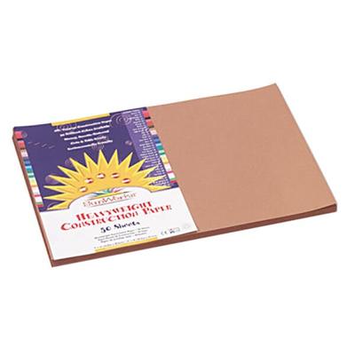 SunWorks 6907 12" x 18" Light brown Pack of 58 lb. Construction Paper - 50 Sheets