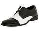 Dobell Mens Black & White Dress Shoes Patent Classic 1920s Style Laced-6