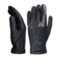 YISEVEN Men's Deerskin Leather Warm Fleece Lined Dress Classical Gloves Buckskin Genuine Three Points Fur Driving Motorcycle Three Point Winter Cold Heated Riding Work Gifts Black 9.0"/M