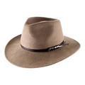 Classic Italy - Fedora Hat Wool Felt Packable Water Repellent Wide Brim Classique Large - Size 60 cm - Camel