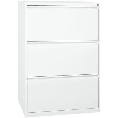 Gürkan Hängeregistraturschrank 3 Schübe 2-bahnig weiß, 76x101x62 cm