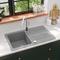 vidaXL Granite Kitchen Sink Single Basin with Drainer Reversible Grey