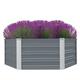 vidaXL Raised Garden Bed 129x129x46 cm Galvanised Steel Grey