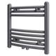 vidaXL Grey Bathroom Central Heating Towel Rail Radiator Curve 480x480mm