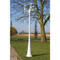 vidaXL Garden Light Post 3-arms 215 cm White Aluminium