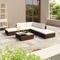 vidaXL 6 Piece Garden Lounge Set with Cushions Poly Rattan Brown